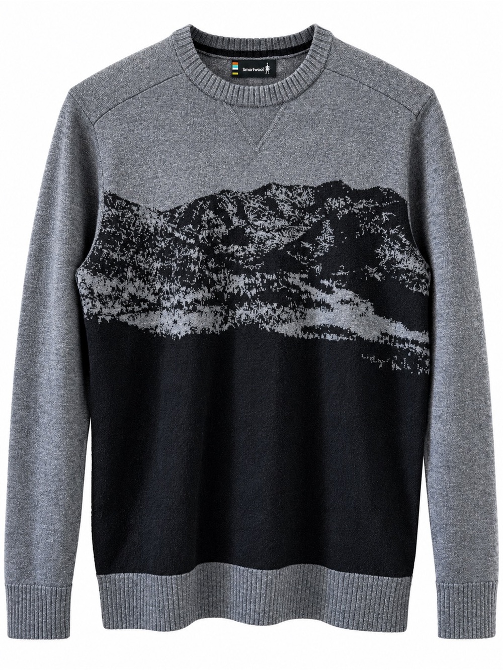 Smartwool Men’s Sparwood Mountain Landscape Wool Blend Crew Sweater Gray M